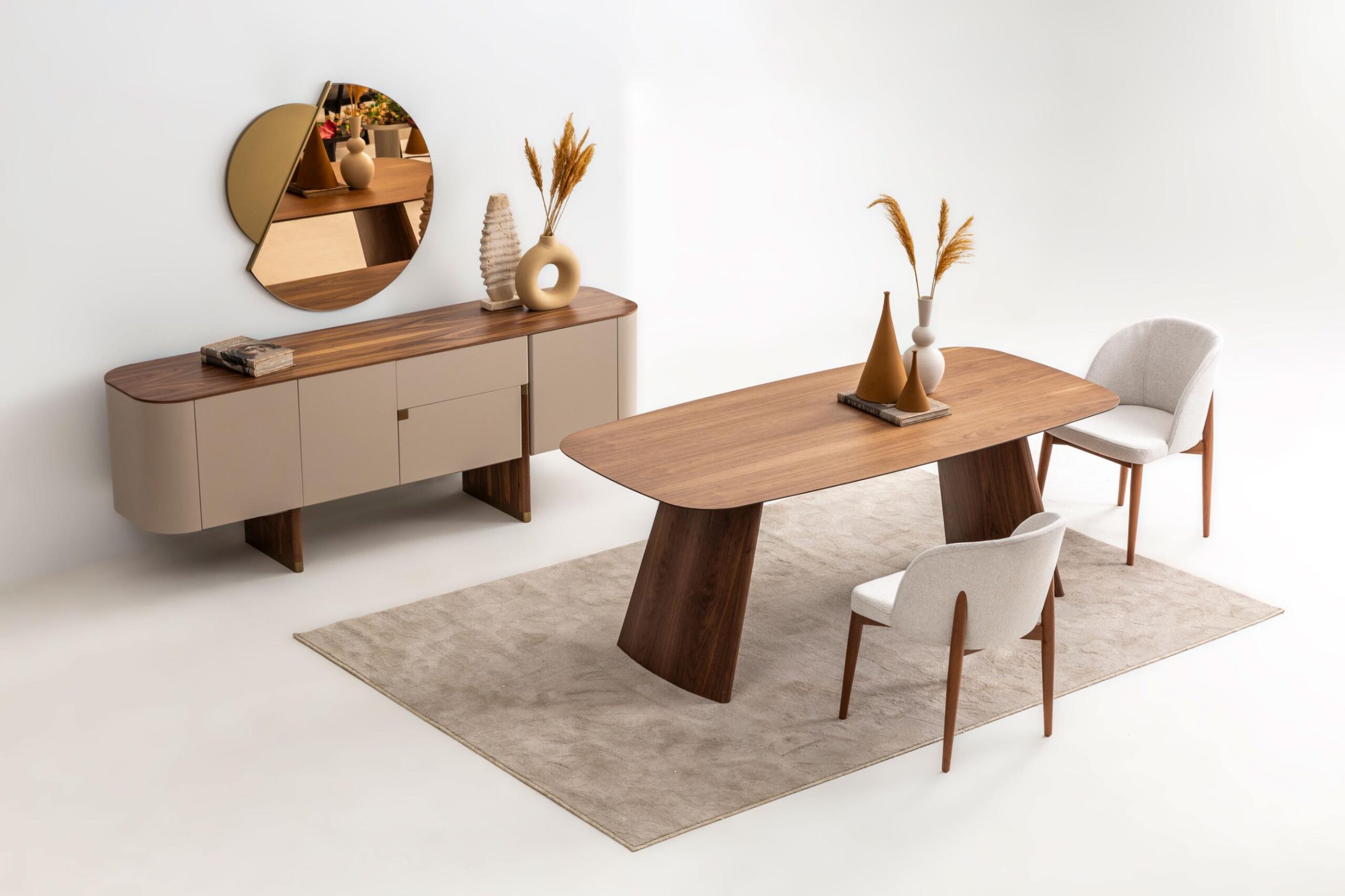 Beige Walnut Yemek Odası